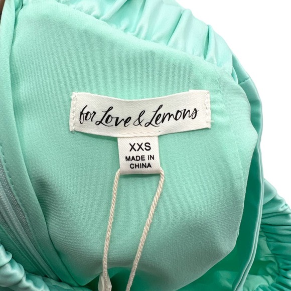 For Love & Lemons Womens Marie Cutout Mini Skirt Aqua Blue Size XXS - Picture 9 of 12